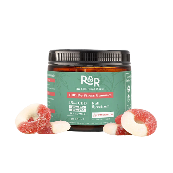 R&R De-Stress CBD + CBG + CBN 30 pc Gummy Rings