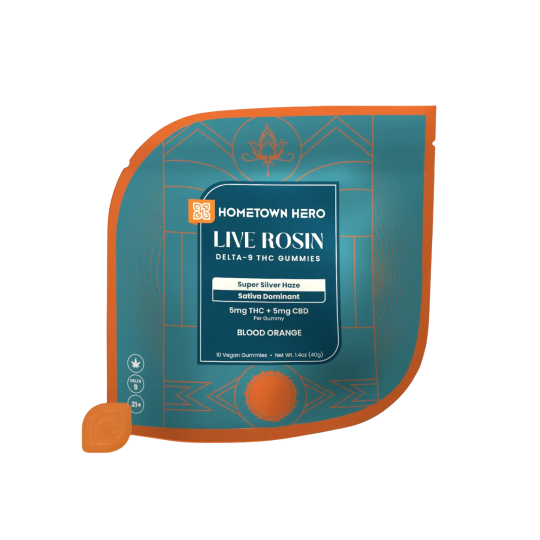 Hometown Hero Live Rosin 10pc Gummy (50mg Delta 9 + CBD)