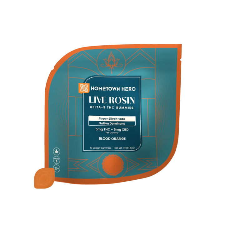 Hometown Hero Live Rosin 10pc Gummy (50mg Delta 9 + CBD)