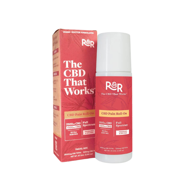 R&R Full Spectrum 2500mg CBD + CBG Pain Roller