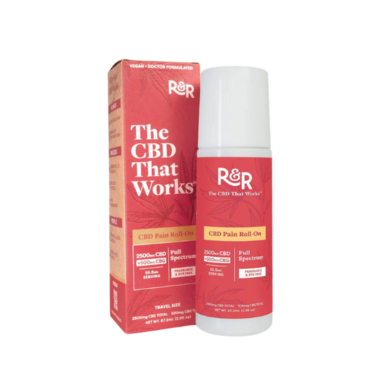 R&R Full Spectrum 2500mg CBD + CBG Pain Roller