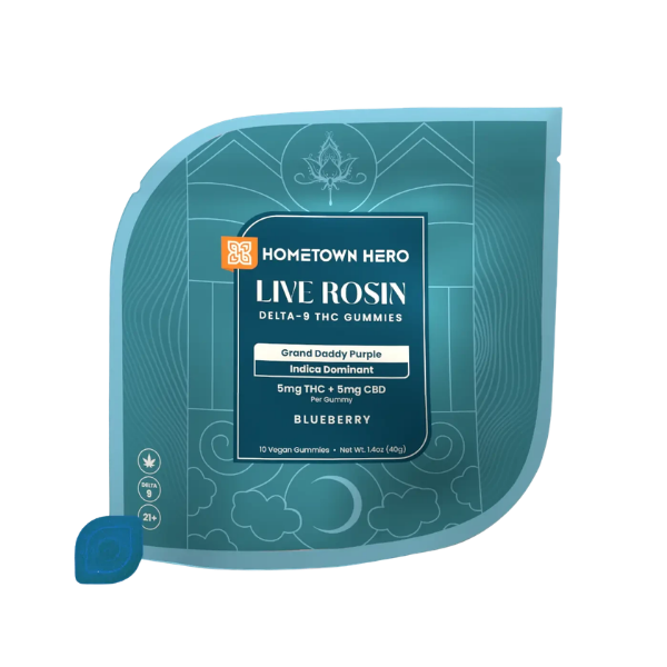Hometown Hero Live Rosin 10pc Gummy (50mg Delta 9 + CBD)