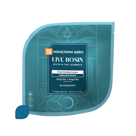 Hometown Hero Live Rosin 10pc Gummy (50mg Delta 9 + CBD)